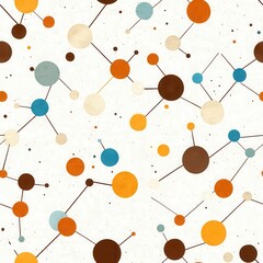 Colorful abstract pattern of circles and lines on white background