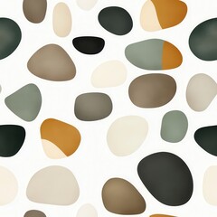 Colorful pebbles pattern, white isolate background