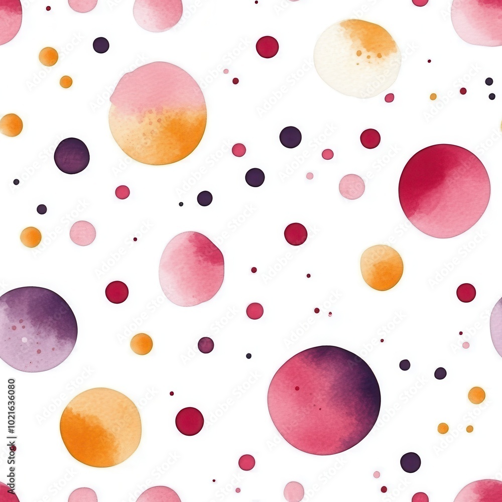 Canvas Prints Colorful watercolor circles on a white isolated background.