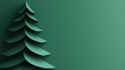 simple and elegant design style illustration with three-dimensional Christmas tree shape, suitable for festive decoration or packaging design.  concept of symbolism and New Year illustration