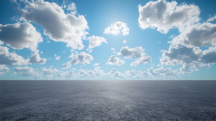 Blue Sky with Puffy Clouds Illustration