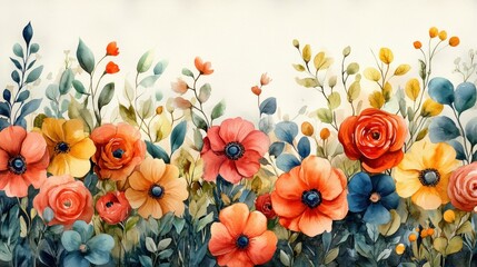 Floral Watercolor Monogram Print