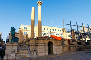 Ruins of the bombarded opera house in Valletta, Malta, Europe