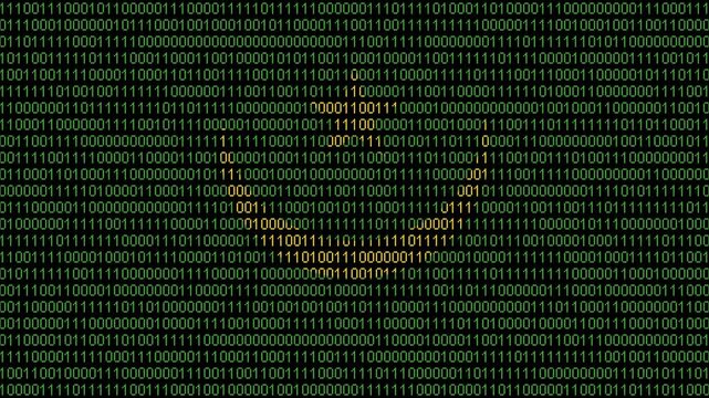 Binary code on flag of Mauritania. Program source code or Hacker concept on Mauritanian flag. Mauritania digital technology security, hacking or programming