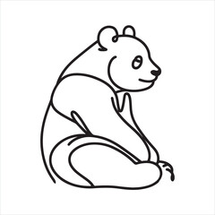 single one line panda silhouette on white background
