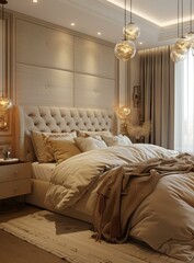 Elegant Beige Bedroom Interior Design