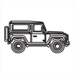 single one line vehicle silhouette on white background

