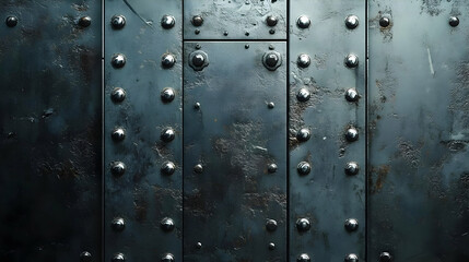 Fototapeta premium Dark Metal Texture with Rivets Background