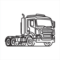 single one line vehicle silhouette on white background
