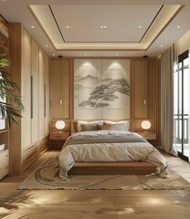 Modern Japanese Style Bedroom Interior Design