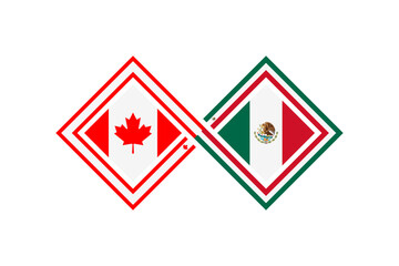 Fototapeta premium deal concept. canadian english and mexican spanish language translation icon. vector illustration isolated on white background