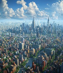 Aerial View of New York City Skyline