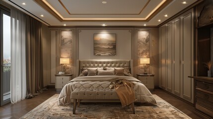 Elegant Bedroom Interior Design Illustration
