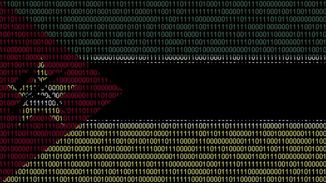 Binary code on flag of Mozambique. Program source code or Hacker concept on Mozambican flag. Mozambique digital technology security, hacking or programming