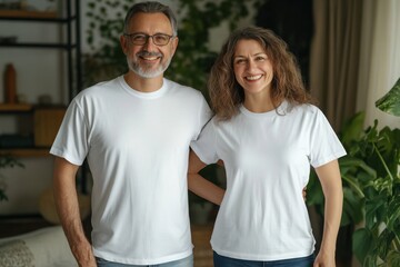 Fototapeta premium a man and a woman standing next to each other
