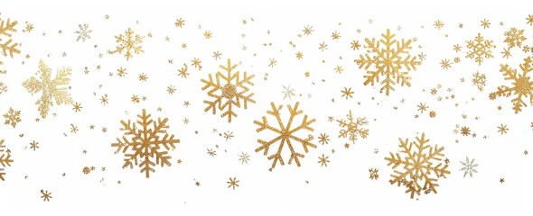Golden Snowflakes Elegant Winter Wonderland Background for festive season celebrations with glamorous gold and delightful snowflakes sparkle, creating a charming and elegant winter atmosphere