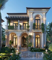 Obraz premium Elegant Colonial Style Mansion Exterior