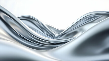 Abstract 3D Silver Wave Background