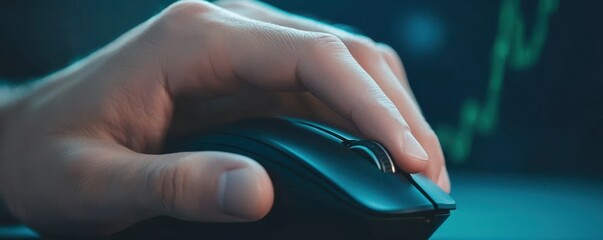 Closeup of a Hand Gripping a Computer Mouse