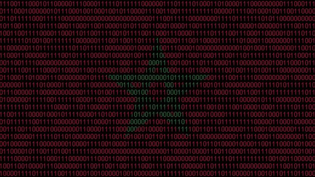 Binary code on flag of Morocco. Program source code or Hacker concept on Moroccan flag. Morocco digital technology security, hacking or programming