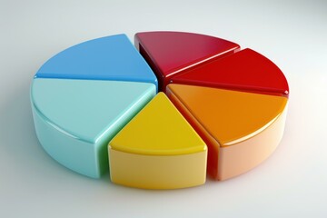 Obraz premium 3d pie chart with segments of different sizes representing market share