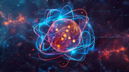Obraz premium Artistic illustration of an atom