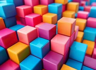 Obraz premium Colorful 3D Cubes