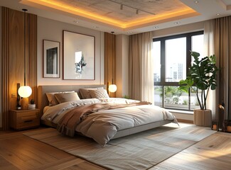 Modern Bedroom Interior Design with Natural Elements