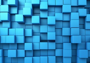 Blue abstract cubes background