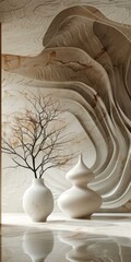 Modern Minimalist Interior Design with Decorative Vases
