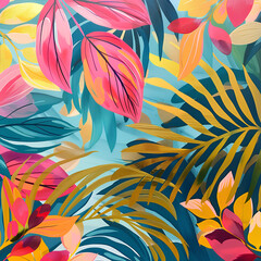 seamless pattern with leaves