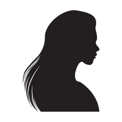 Elegant Woman Silhouette in Profile