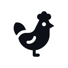 Rooster silhouette vector. Chicken cock silhouette.