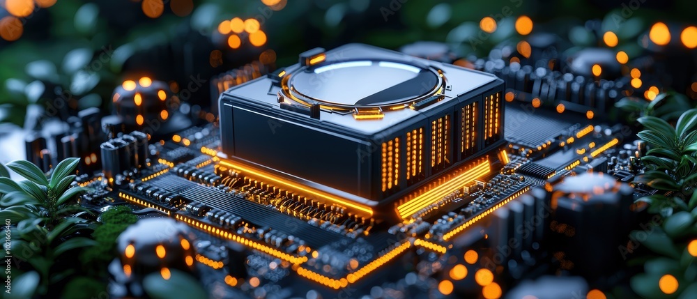 Poster of a futuristic microprocessor design