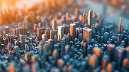 Obraz premium Abstract Geometric Cityscape Illustration