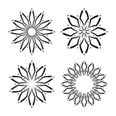 Abstract Decorative Geometric Round Radial Design Elements. 