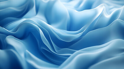 Obraz premium Abstract Blue Wavy Background - Digital Art Illustration