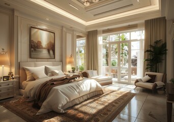 Luxury Bedroom Interior Design Illustration