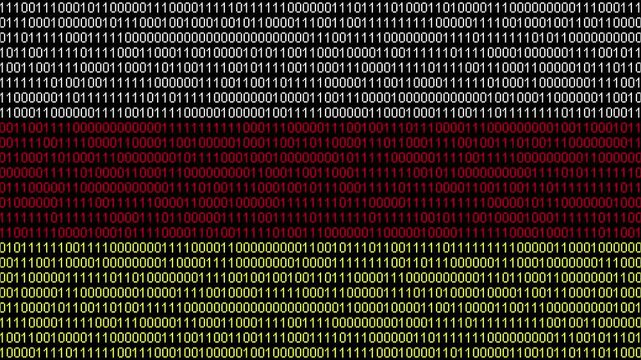 Binary code on flag of North Ossetia. Program source code or Hacker concept on North Ossetian flag. North Ossetia digital technology security, hacking or programming