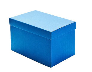 Fototapeta premium blue cardboard isolated on white background, cutout 
