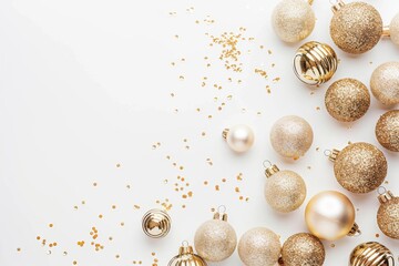 Introduce a touch of sophistication and festivity to your living space with the shimmer and shine of Gold Christmas Ornaments and Sparkles, creating a luxurious ambiance for a joyous celebration