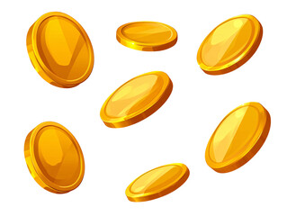 a gold coins falling