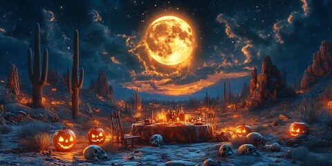 Halloween Feast Under the Desert Moon