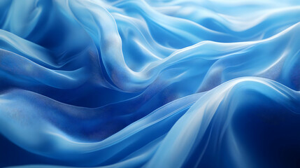 Obraz premium Abstract Blue Fabric Waves 3D Illustration