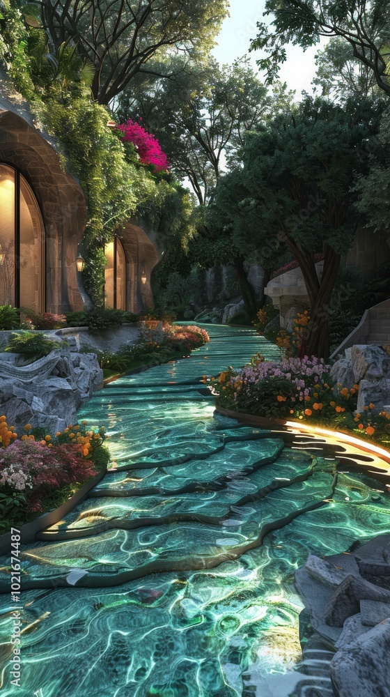 Sticker Subterranean Garden Water Feature Design