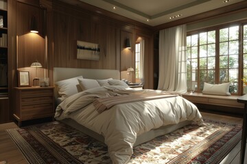 Elegant Wooden Bedroom Interior Design