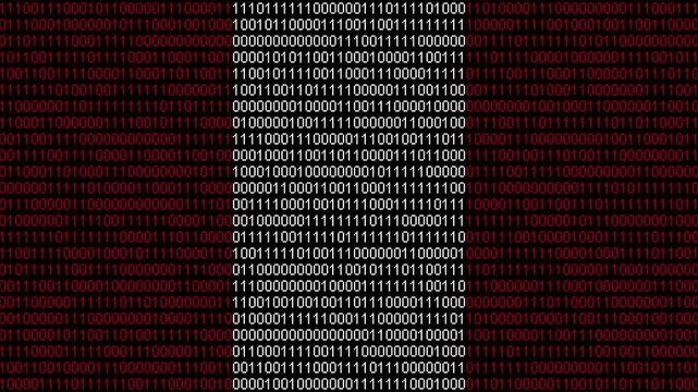 Binary code on flag of Peru. Program source code or Hacker concept on Peruvian flag. Peru digital technology security, hacking or programming