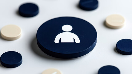 Person Icon on Blue Circle