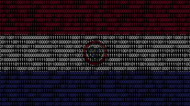 Binary code on flag of Paraguay. Program source code or Hacker concept on Paraguayan flag. Paraguay digital technology security, hacking or programming
