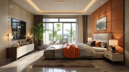 Modern Bedroom Interior Design Illustration
